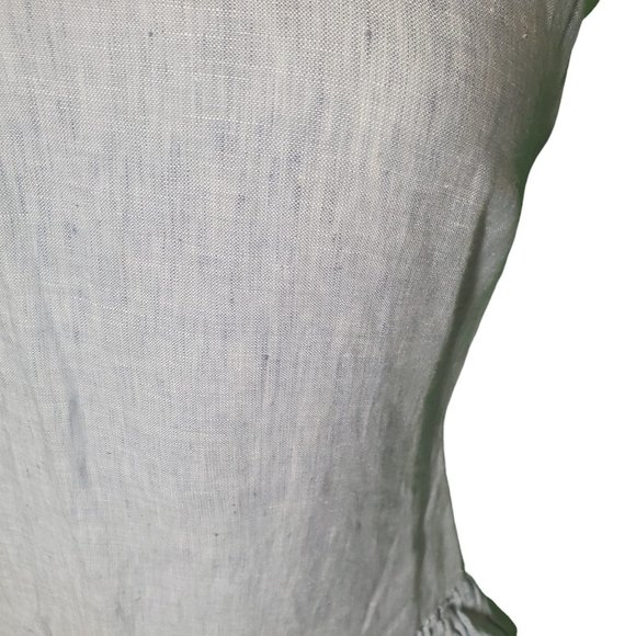 Island Company Paler Blue Boho Linen Mini Dress Ruffled Racerback Sundress Sz XS - Picture 4 of 7